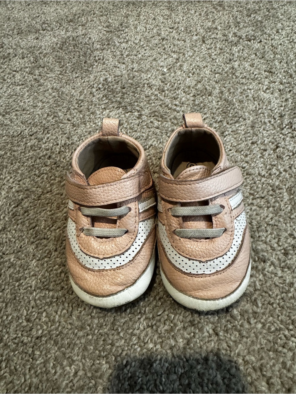 Girls Pink and White first walker Sneakers